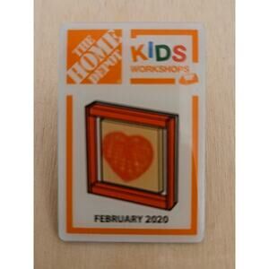 Home Depot Kids Art Workshop February 2020 Heart Hat Pin Lapel